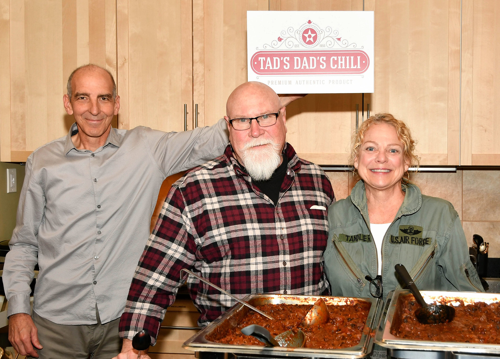 Helping launch Tad's Dad's Chili